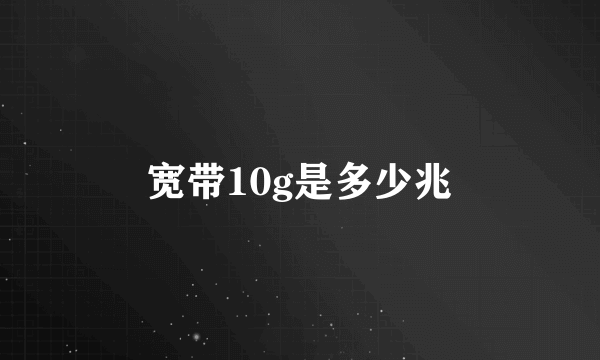 宽带10g是多少兆