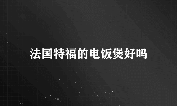 法国特福的电饭煲好吗