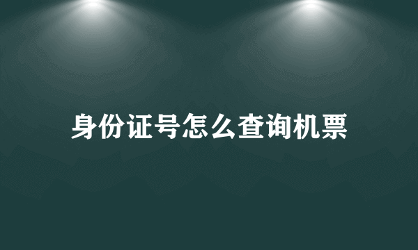 身份证号怎么查询机票