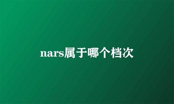 nars属于哪个档次