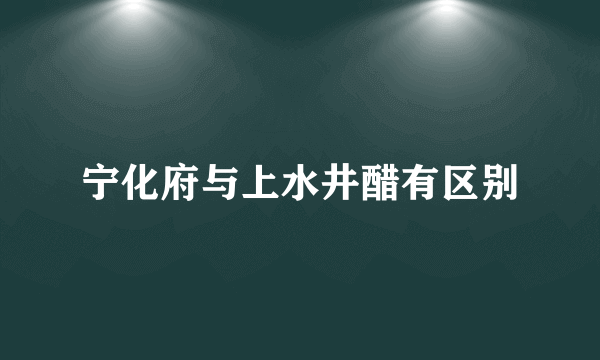 宁化府与上水井醋有区别