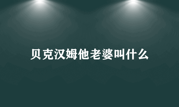 贝克汉姆他老婆叫什么