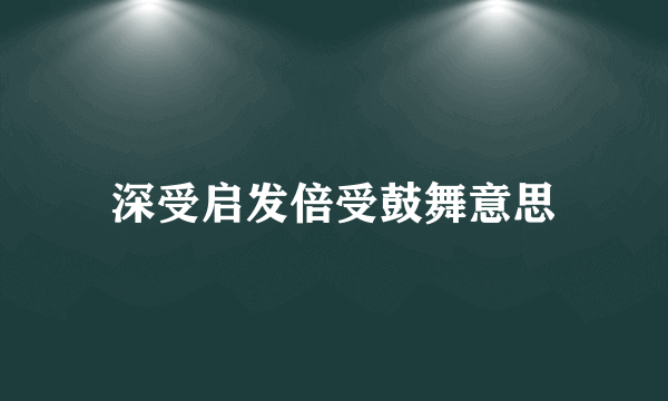 深受启发倍受鼓舞意思