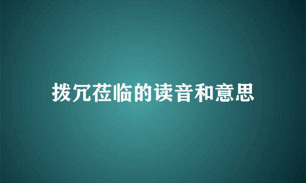 拨冗莅临的读音和意思