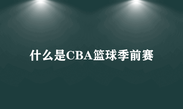 什么是CBA篮球季前赛