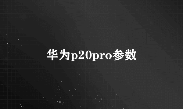 华为p20pro参数