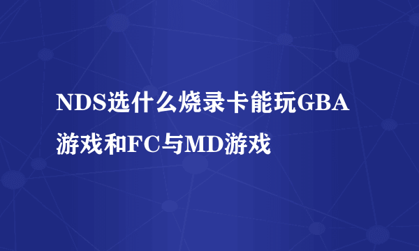 NDS选什么烧录卡能玩GBA游戏和FC与MD游戏