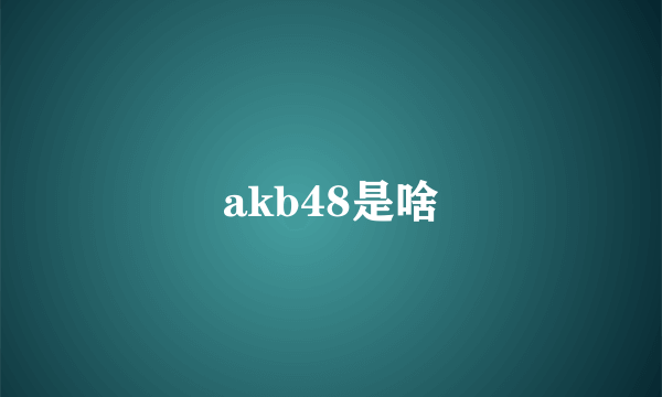 akb48是啥