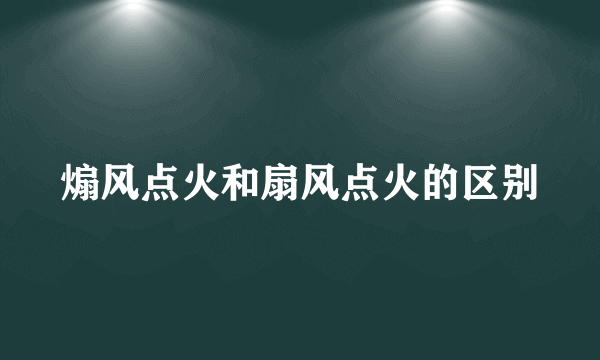 煽风点火和扇风点火的区别