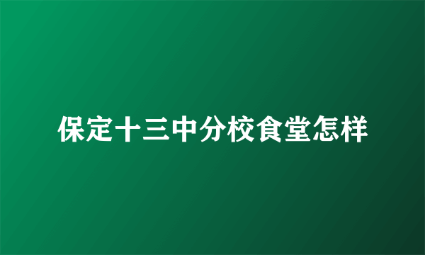 保定十三中分校食堂怎样