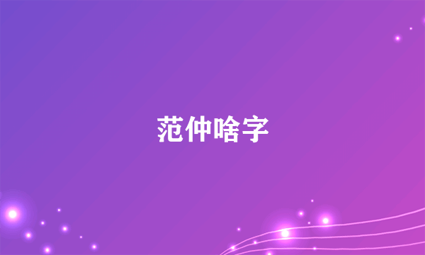 范仲啥字