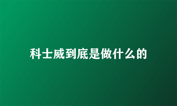 科士威到底是做什么的