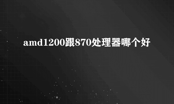 amd1200跟870处理器哪个好