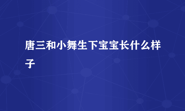 唐三和小舞生下宝宝长什么样子