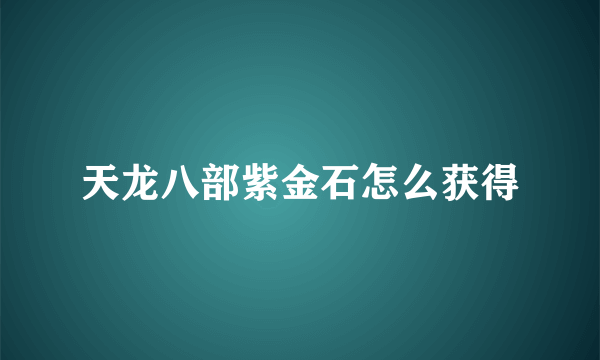 天龙八部紫金石怎么获得