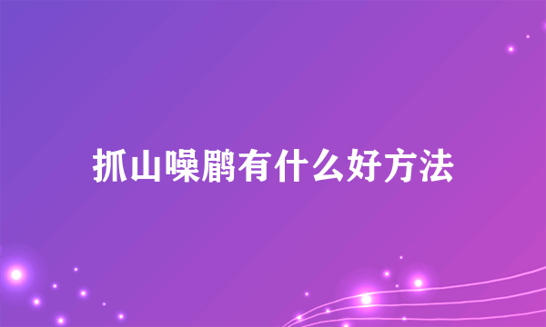 抓山噪鹛有什么好方法