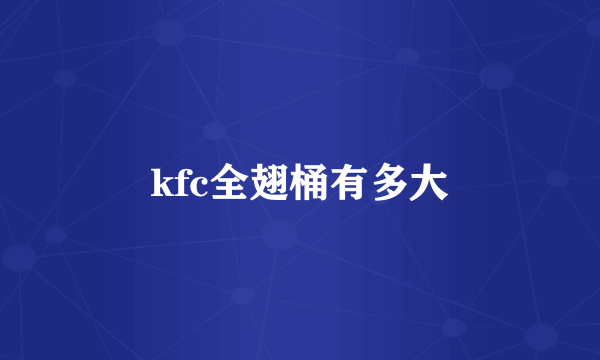 kfc全翅桶有多大