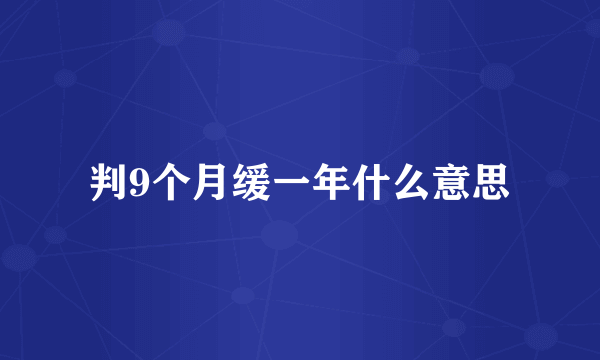 判9个月缓一年什么意思