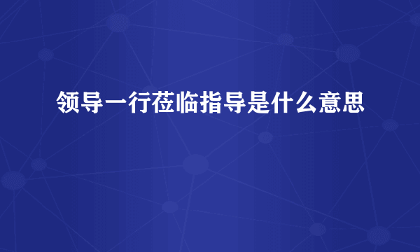 领导一行莅临指导是什么意思