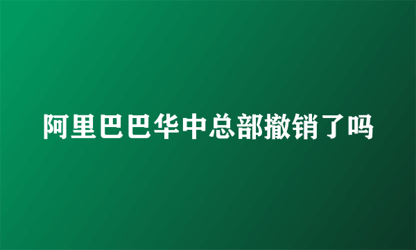 阿里巴巴华中总部撤销了吗