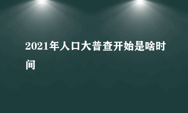 2021年人口大普查开始是啥时间