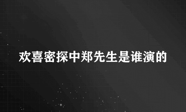 欢喜密探中郑先生是谁演的