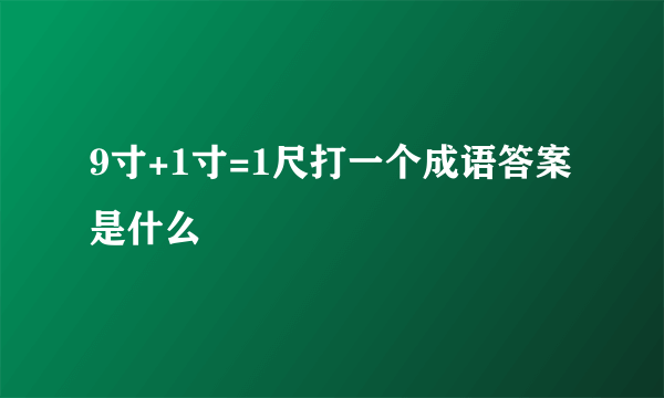 9寸+1寸=1尺打一个成语答案是什么