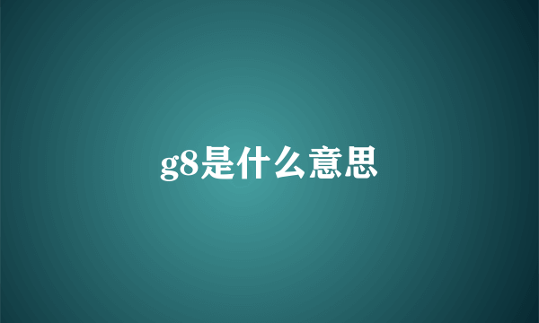 g8是什么意思