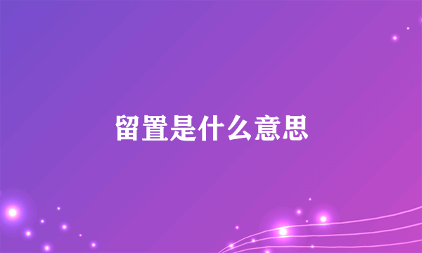 留置是什么意思