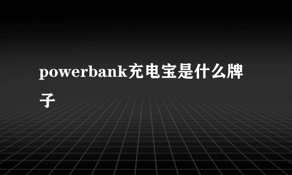 powerbank充电宝是什么牌子