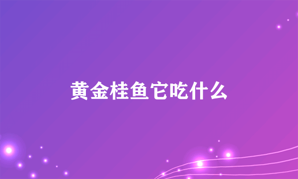 黄金桂鱼它吃什么