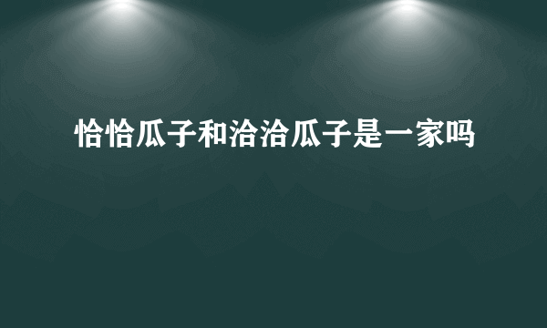 恰恰瓜子和洽洽瓜子是一家吗