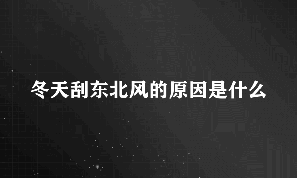 冬天刮东北风的原因是什么