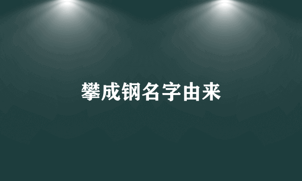 攀成钢名字由来