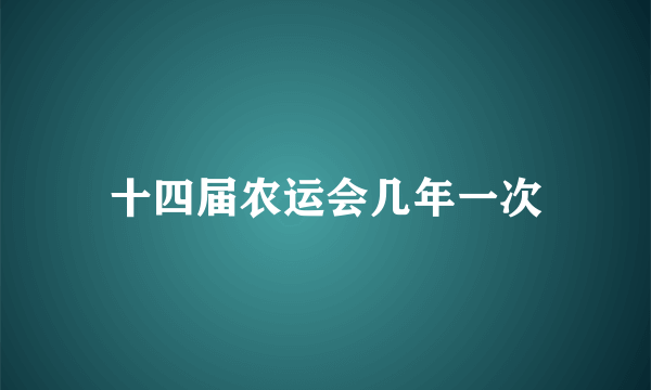 十四届农运会几年一次