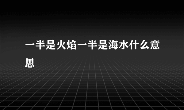 一半是火焰一半是海水什么意思