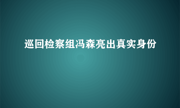 巡回检察组冯森亮出真实身份