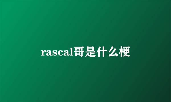 rascal哥是什么梗