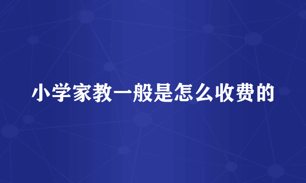 小学家教一般是怎么收费的