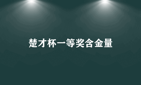 楚才杯一等奖含金量