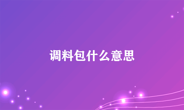 调料包什么意思