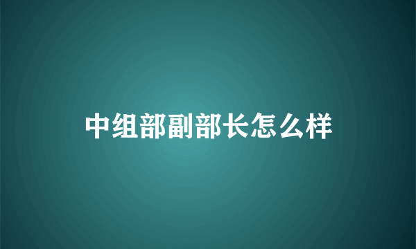 中组部副部长怎么样