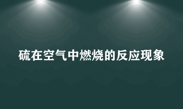 硫在空气中燃烧的反应现象