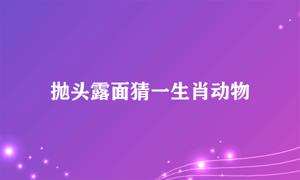 抛头露面猜一生肖动物