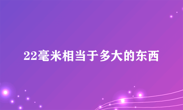 22毫米相当于多大的东西