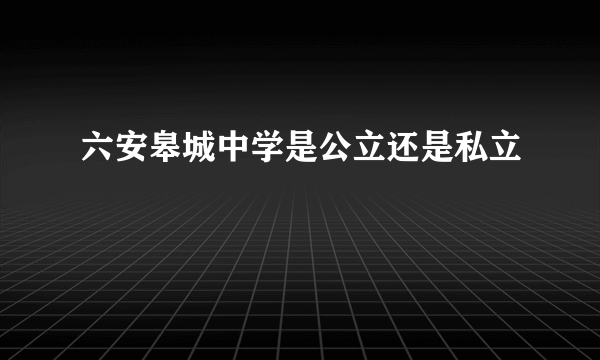 六安皋城中学是公立还是私立