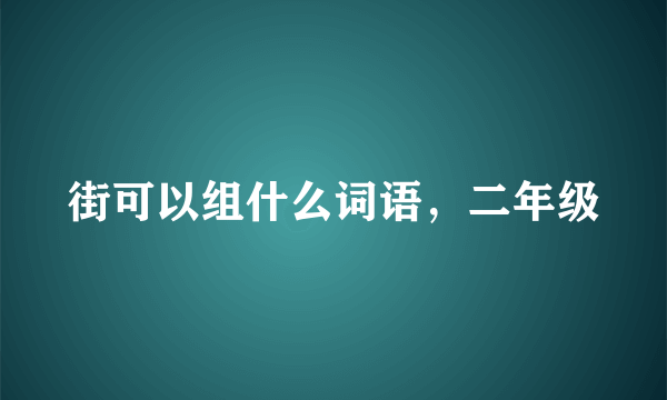 街可以组什么词语，二年级