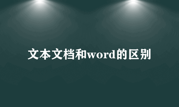 文本文档和word的区别