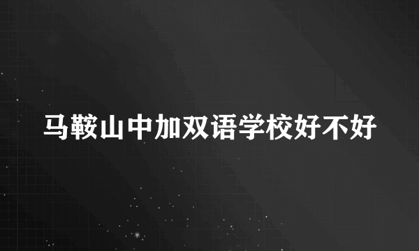 马鞍山中加双语学校好不好