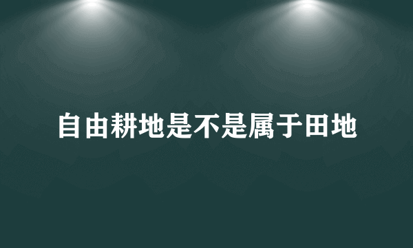 自由耕地是不是属于田地